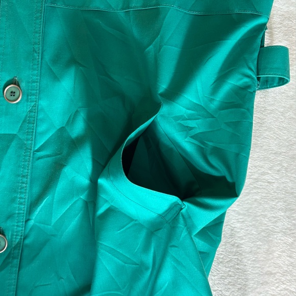 London Fog Vintage Green Women’s Trench Coat Size 14 - Picture 13 of 15